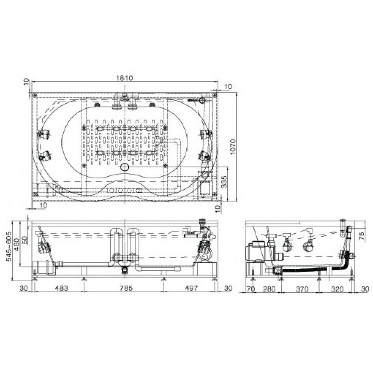 INAX MSBV-1800N - Bồn tắm massage xây 1 INAX MSBV-1800N - Bồn tắm massage xây