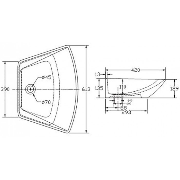 VIGLACERA CD17 - Chậu lavabo đặt bàn 1 VIGLACERA CD17 - Chậu lavabo đặt bàn