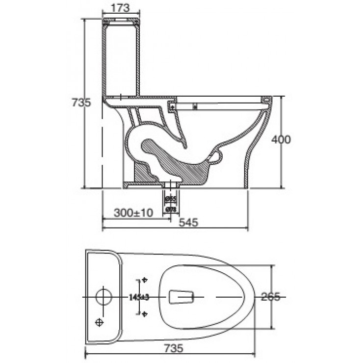VIGLACERA V63 - Bồn cầu 1 khối nắp êm 1 VIGLACERA V63 - Bồn cầu 1 khối nắp êm