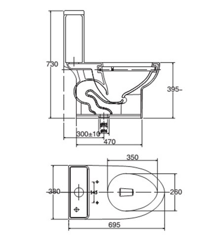 VIGLACERA V64 - Bồn cầu 1 khối nắp êm 1 VIGLACERA V64 - Bồn cầu 1 khối nắp êm