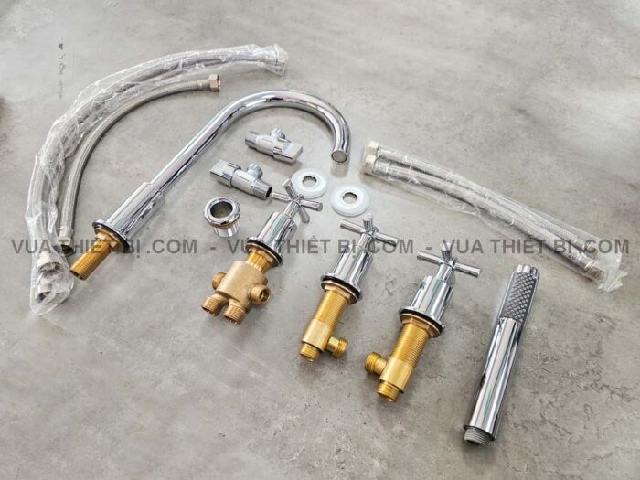 Vòi sen bồn tắm Caesar AS143C 5 lỗ gắn bồn nóng lạnh - Ảnh 12