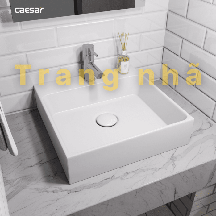 Chậu lavabo đặt bàn CAESAR LF5255 - Ảnh 6