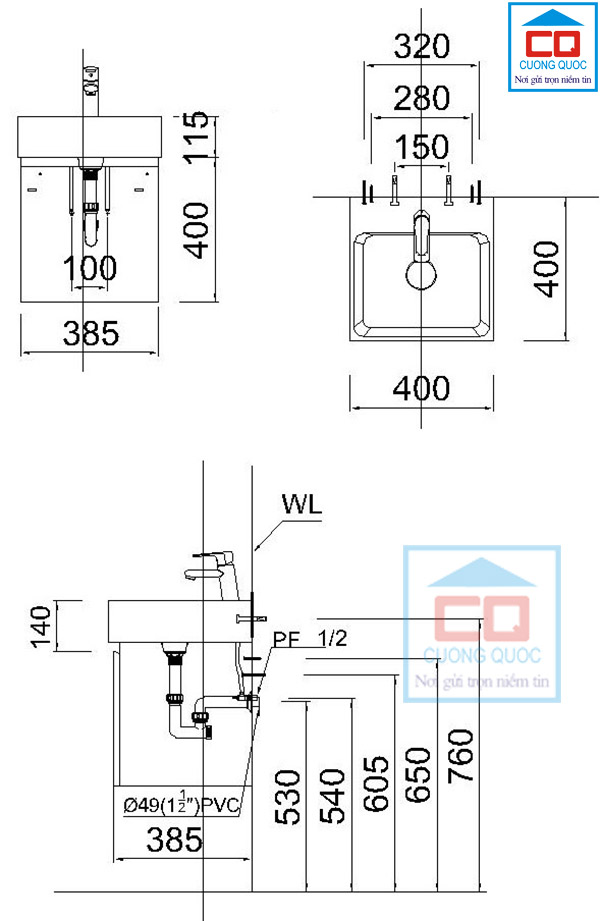 CAESAR EH05257AWV - Tủ lavabo 2 CAESAR EH05257AWV - Tủ lavabo