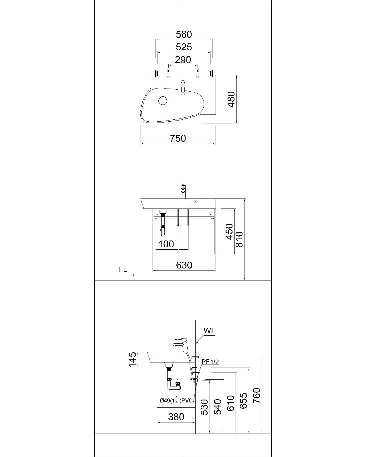 CAESAR EH05362ADV - Tủ lavabo