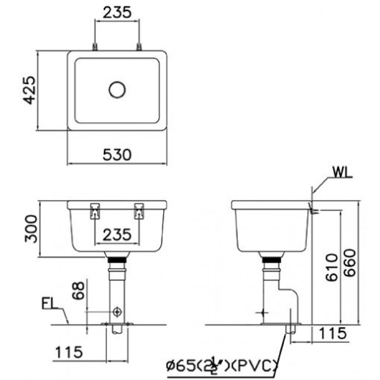 CAESAR SS558AS - Chậu giặt xả sàn