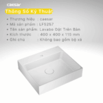 Chậu lavabo đặt bàn CAESAR LF5257 - Ảnh 3