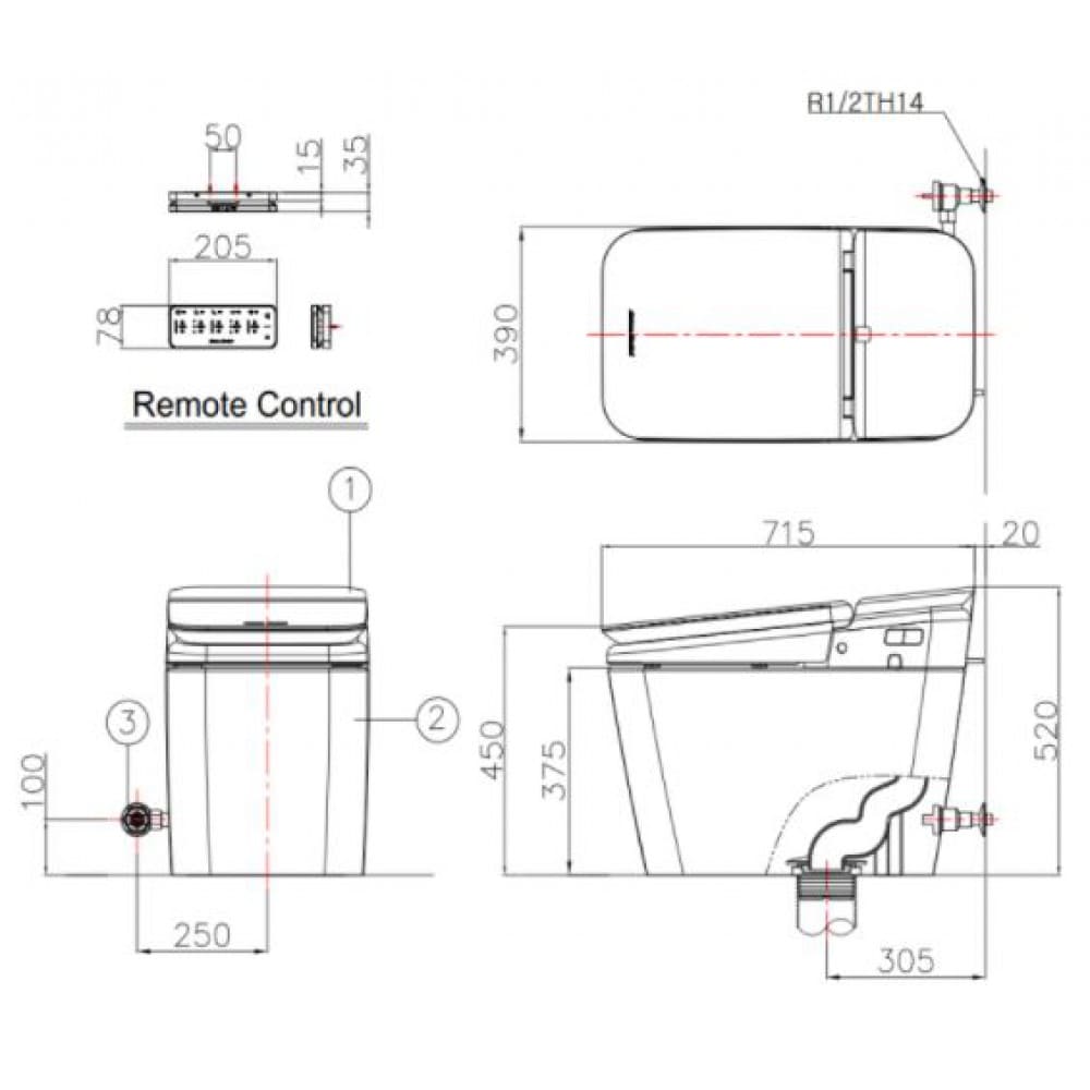 AMERICAN STANDARD KP-8310 PLAT - Bồn cầu thông minh nắp rửa điện tử