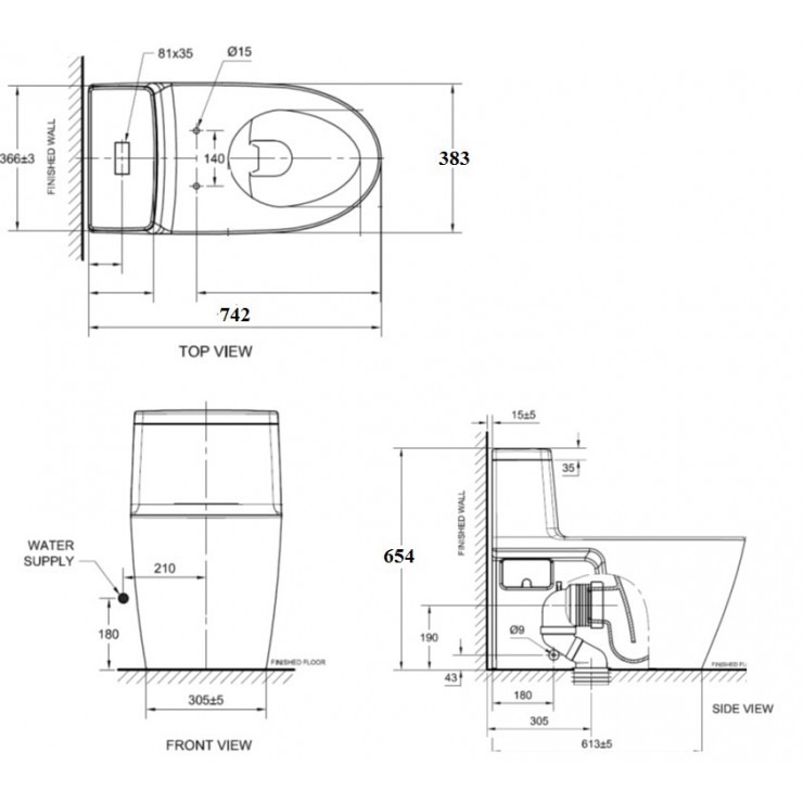 AMERICAN STANDARD VF-1808S Acacia E - Bồn cầu thông minh nắp rửa cơ