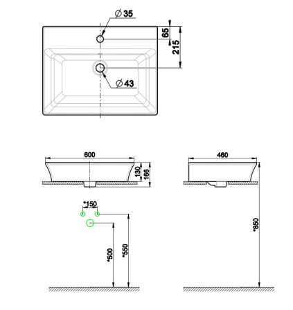 AMERICAN STANDARD WP-F525.1H WP-F525.3H Kastello - Chậu lavabo đặt bàn 1 AMERICAN STANDARD WP-F525.1H WP-F525.3H Kastello - Chậu lavabo đặt bàn