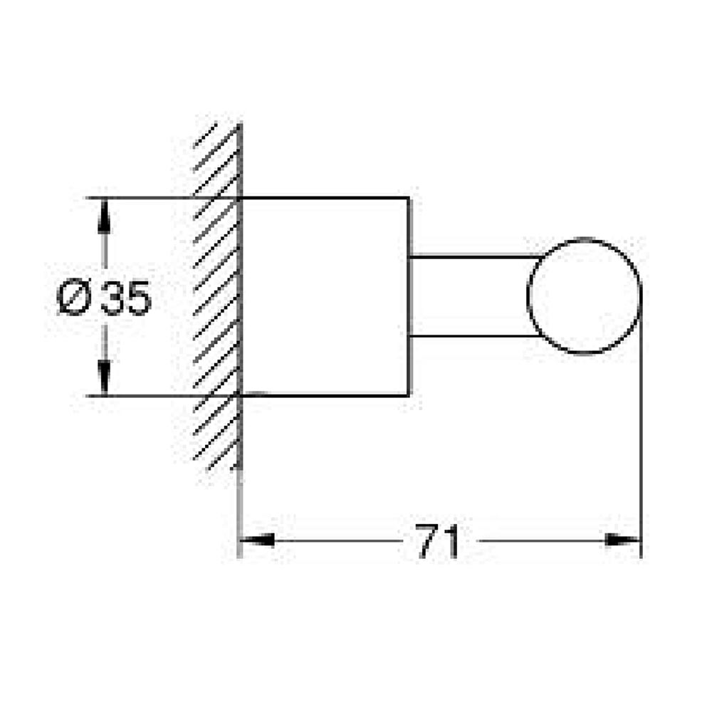 Bản vẽ kích thước Móc áo Grohe Atrio 40 312 003