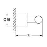 Bản vẽ kích thước Móc áo Grohe Atrio 40 312 AL3