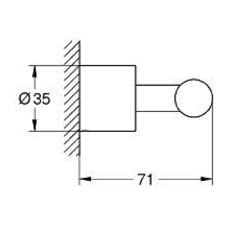 Bản vẽ kích thước Móc áo Grohe Atrio 40 312 AL3