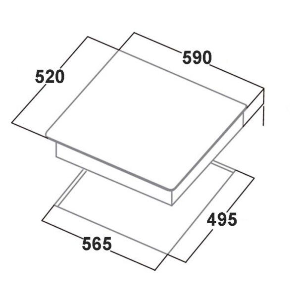 Bản vẽ kích thước Bếp điện từ ba FANDI FD-322IH