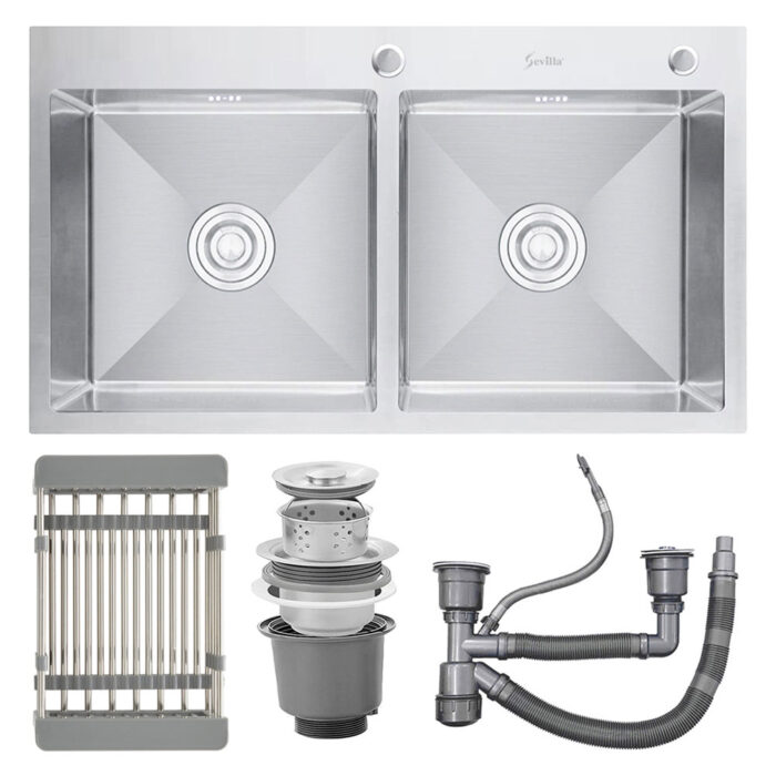 Chậu rửa bát inox Sevilla SV-7843C dương bàn 2 hố