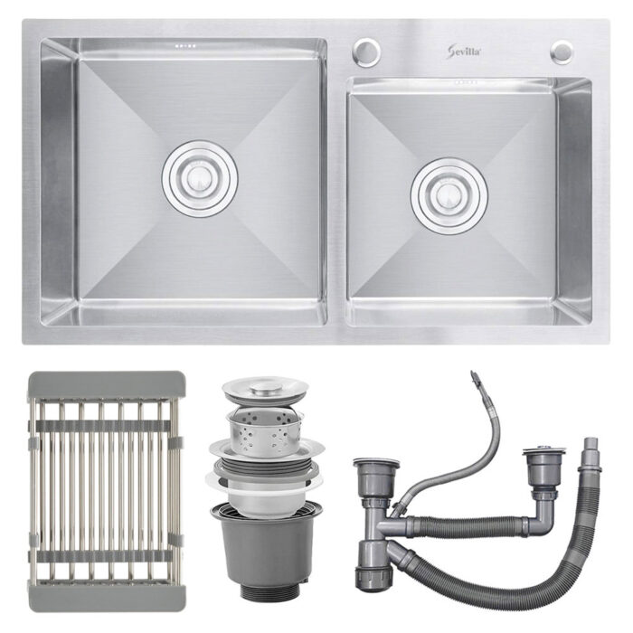 Chậu rửa bát inox Sevilla SV-7843L dương bàn 2 hố