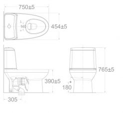 AMERICAN STANDARD 2327-WT - Bồn cầu 2 khối nắp êm Milano 1 Bồn Cầu Hai Khối American Standard 2327-WT Dòng Milano 2