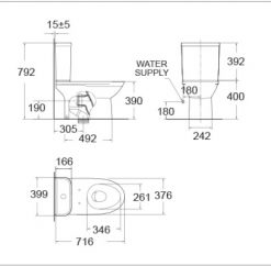 AMERICAN STANDARD 2630-WT - Bồn cầu 2 khối nắp êm Neo Modern 1 Bồn Cầu Hai Khối American Standard 2630-WT Dòng Neo Modern 2