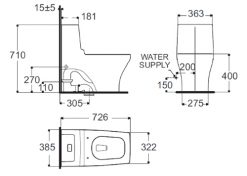 Bồn Cầu Một Khối American Standard 2060-WT Dòng Nobile 2