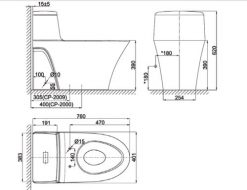 Bồn Cầu Một Khối American Standard WP-2009 Dòng La Moda 2