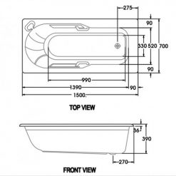AMERICAN STANDARD 7240100-WT - Bồn tắm xây massage 1 Bồn Tắm Massage Âm Sàn American Standard 7240100-WT Dòng Studio 2