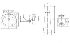 VIGLACERA VTL2 - Chậu lavabo treo tường chân dài 1 Chậu Lavabo VIGLACERA VTL2 treo tường 2