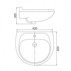 VIGLACERA VTL3N - Chậu lavabo treo tường chân dài 1 Chậu Lavabo VIGLACERA VTL3N treo tường 2