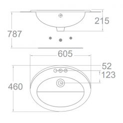 AMERICAN STANDARD 0477-WT Ceros - Chậu lavabo dương vành 1 Chậu Rửa Lavabo Đặt Bàn American Standard 0477-WT Dòng Ceros 2