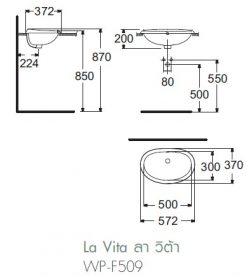 AMERICAN STANDARD WP-F509 La Vita - Chậu lavabo dương vành 1 Chậu Rửa Lavabo Đặt Bàn American Standard WP-F509 Dòng La Vita 2