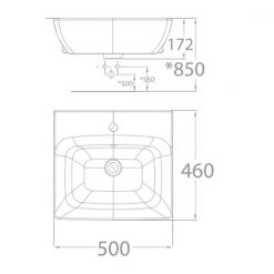 AMERICAN STANDARD WP-F301 Milano - Chậu lavabo bán âm 1 Chậu Rửa Mặt Lavabo American Standard WP-F301 Âm Nửa Bàn Dòng Milano 2