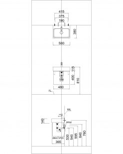 Tủ đặt chậu rửa mặt lavabo Caesar EH156V/TG/WG treo tường 2