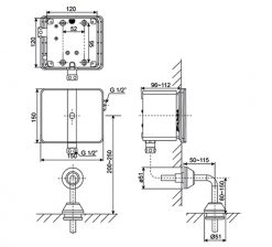 Van Xả Tiểu Cảm Ứng American Standard WF-8614 Âm Tường Dùng Điện 2