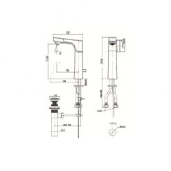 Vòi chậu Lavabo American Standard WF-0802 Nóng Lạnh Cổ Cao 2