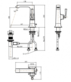 Vòi chậu Lavabo American Standard WF-1601 Nóng Lạnh 1 Lỗ 2
