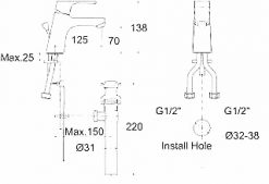 Vòi Chậu Rửa Mặt Lavabo American Standard WF-0401 Nóng Lạnh 1 Lỗ 2