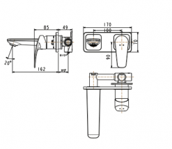 Vòi Chậu Rửa mặt Lavabo American Standard WF-0904 Âm Tường 2
