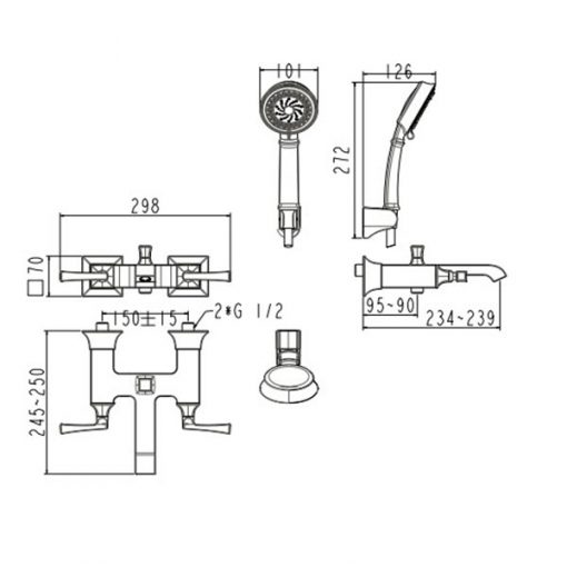 Vòi Sen Tắm American Standard Ventuno WF-1611 Nóng Lạnh 2