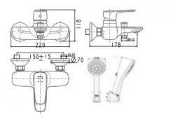 Vòi Sen Tắm American Standard WF-1711 Nóng Lạnh 2