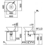 Chậu lavabo đặt bàn CAESAR L5221 - Ảnh 2