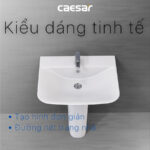Chậu lavabo treo tường CAESAR L2365 P2445 chân dài - Ảnh 10