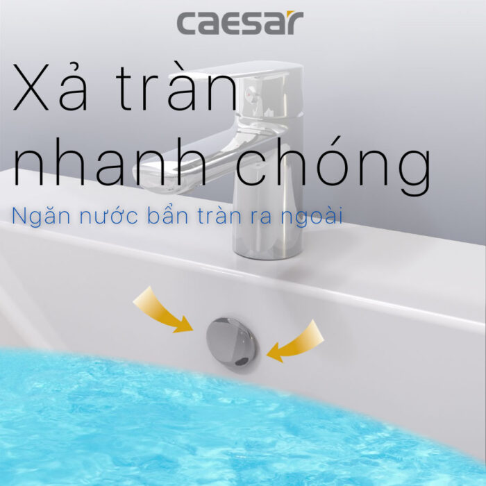 Chậu lavabo treo tường CAESAR L2365 P2445 chân dài - Ảnh 8