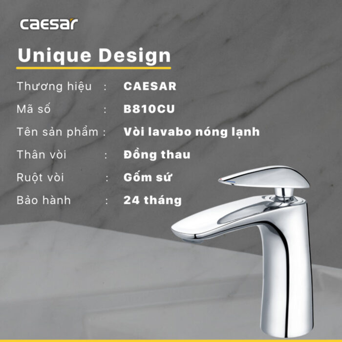 Vòi lavabo CAESAR B810CU nóng lạnh
