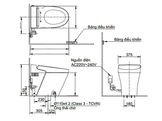 INAX SATIS G AC-G216VN BW1 - Bồn cầu thông minh nắp rửa điện tử 1 INAX SATIS G AC-G216VN BW1 - Bồn cầu thông minh nắp rửa điện tử