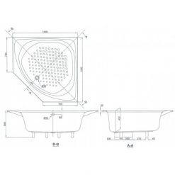 TOTO PAY1300PE/DB505R-2B - Bồn tắm góc xây 1 Bồn Tắm Góc TOTO PAY1300PE DB505R-2B 1.3M 2