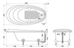 TOTO PPY1810HIPTE#S - Bồn tắm lập thể 1 Bồn tắm TOTO đặt sàn PPY1810HIPTE#S 2