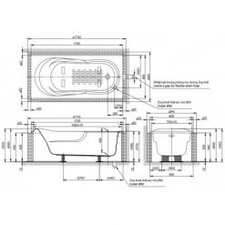 Bồn Tắm TOTO PAY1770D DB501R-2B Xây 1.7M 2