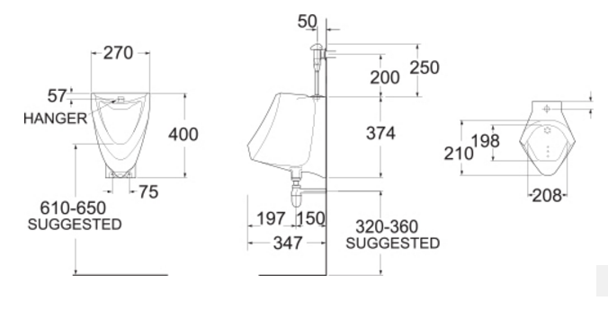 AMERICAN STANDARD VF-0412 - Bồn tiểu nam 1 AMERICAN STANDARD VF-0412 - Bồn tiểu nam