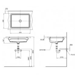 Chậu Lavabo TOTO LT1515 Âm Bàn 2