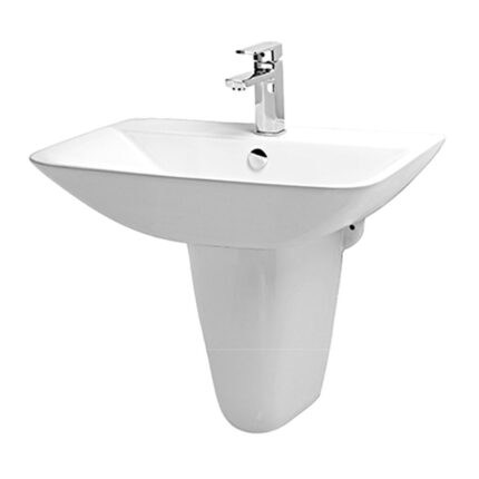 chậu lavabo treo tường CAESAR L2365 P2443 chân lửng