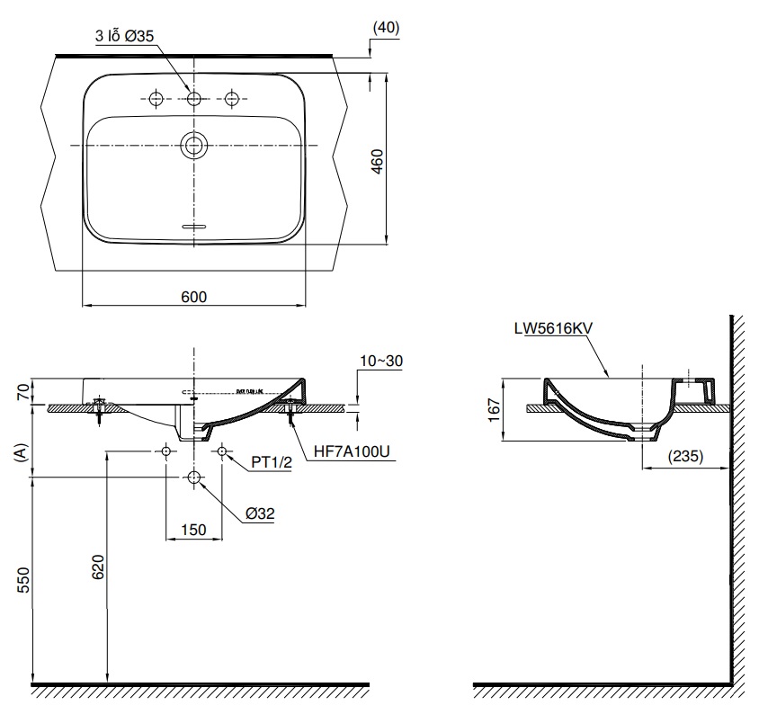 TOTO LT5616 - Chậu lavabo đặt bàn 1 TOTO LT5616 - Chậu lavabo đặt bàn