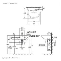 TOTO LT950C - Chậu lavabo đặt bàn 1 Chậu rửa lavabo TOTO LT950C đặt bàn 2